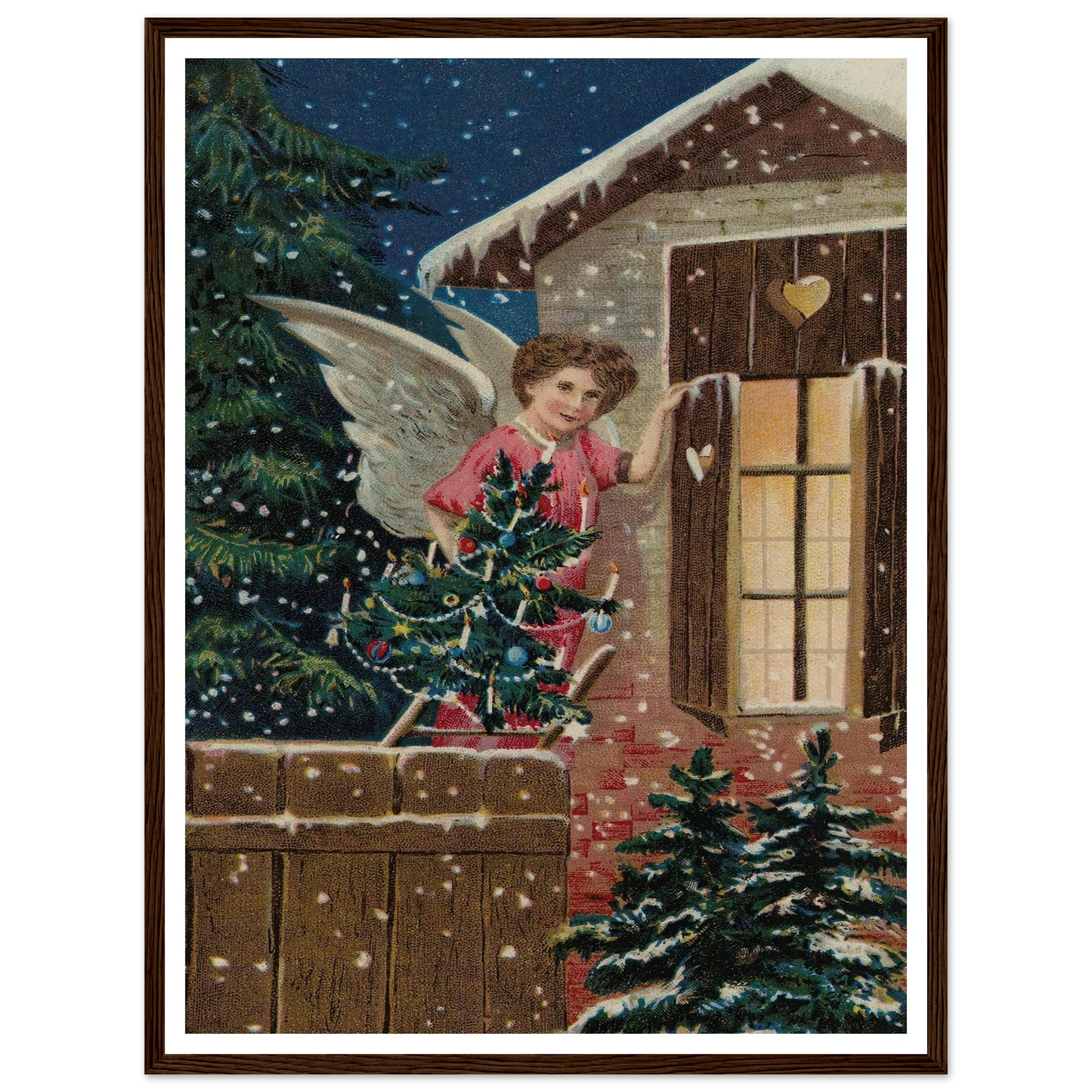 Angel's Final Wreath Touch - Framed Poster - 30x40 cm / 12x16″ - Black frame
