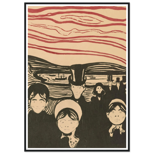Angst (1896) Art Print | Edvard Munch - Framed Poster - 30x40 cm / 12x16″ - Black frame