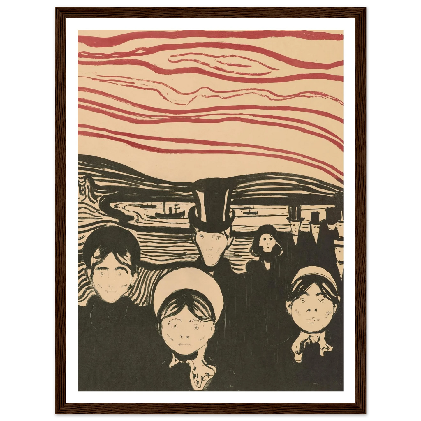 Angst (1896) Art Print | Edvard Munch - Framed Poster - 30x40 cm / 12x16″ - Black frame