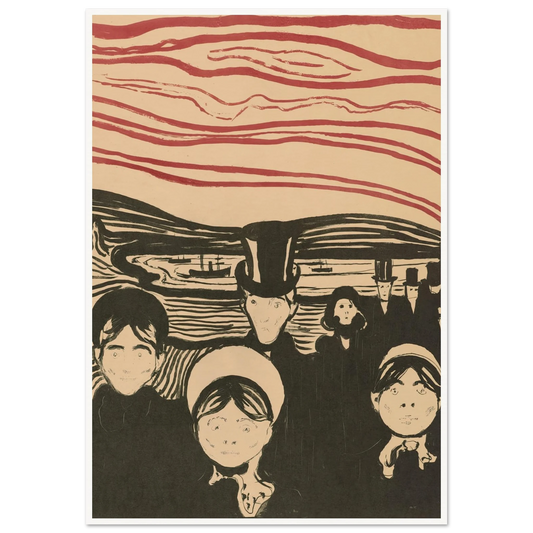 Angst (1896) Art Print | Edvard Munch - Framed Poster - 30x40 cm / 12x16″ - Black frame