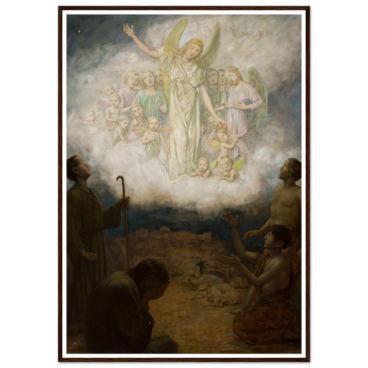 Annunciation to the shepherds (1906) Art Print | Hans Thoma - Framed Poster - 30x40 cm / 12x16″ - Black frame