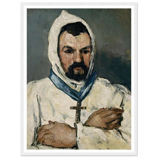 Antoine Dominique Sauveur Aubert (born 1817), the Artist’s Uncle, as a Monk (1866) Art Print | Paul Cezanne - Framed Poster - 30x40 cm / 12x16″ - Black frame