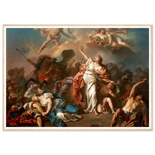 Apollo And Diana Attacking The Children Of Niobe (1772) Art Print | Jacques Louis David - Framed Poster - 30x40 cm / 12x16″ - Black frame