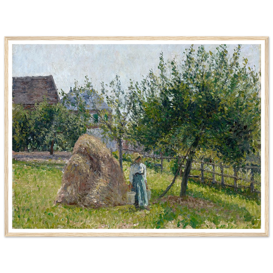 Apple Trees in Eragny, Sunny Morning (1903) Art Print | Camille Pissarro - Framed Poster - 30x40 cm / 12x16″ - Black frame