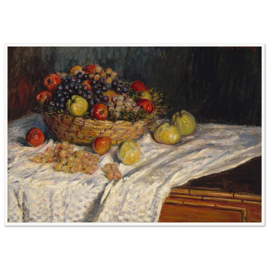Apples and Grapes (1879-1880) Art Print | Claude Monet - Framed Poster - 30x40 cm / 12x16″ - Black frame