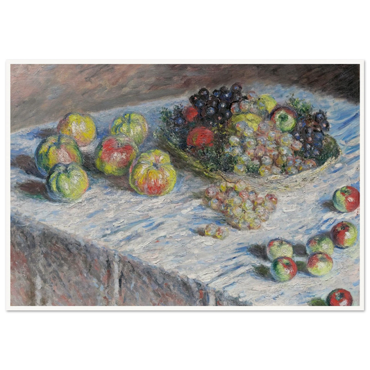 Apples and Grapes (1880) Art Print | Claude Monet - Framed Poster - 30x40 cm / 12x16″ - Black frame