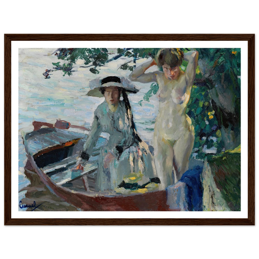 Après le bain (1911-12) Art Print | Edward Cucuel - Framed Poster - 30x40 cm / 12x16″ - Black frame