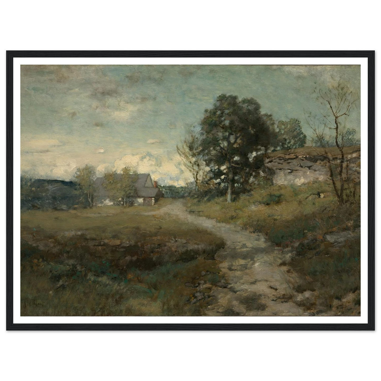Arkville Landscape (1880s) Art Print | Alexander Helwig Wyant - Framed Poster - 30x40 cm / 12x16″ - Black frame