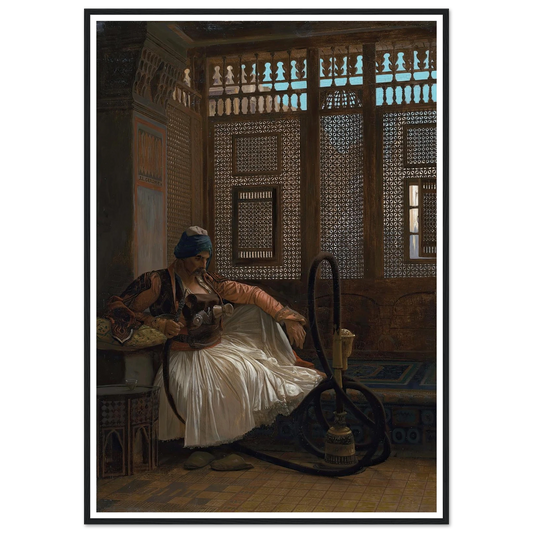 Arnaut fumant Art Print | Jean Leon Gerome - Framed Poster - 30x40 cm / 12x16″ - Black frame