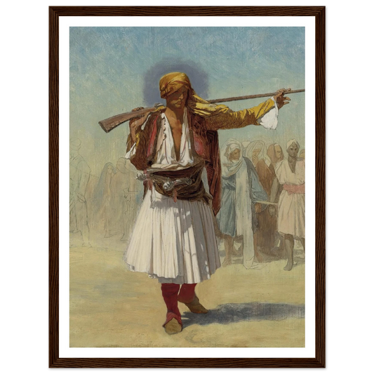 Arnaut Officer (1894) Art Print | Jean Leon Gerome - Framed Poster - 30x40 cm / 12x16″ - Black frame