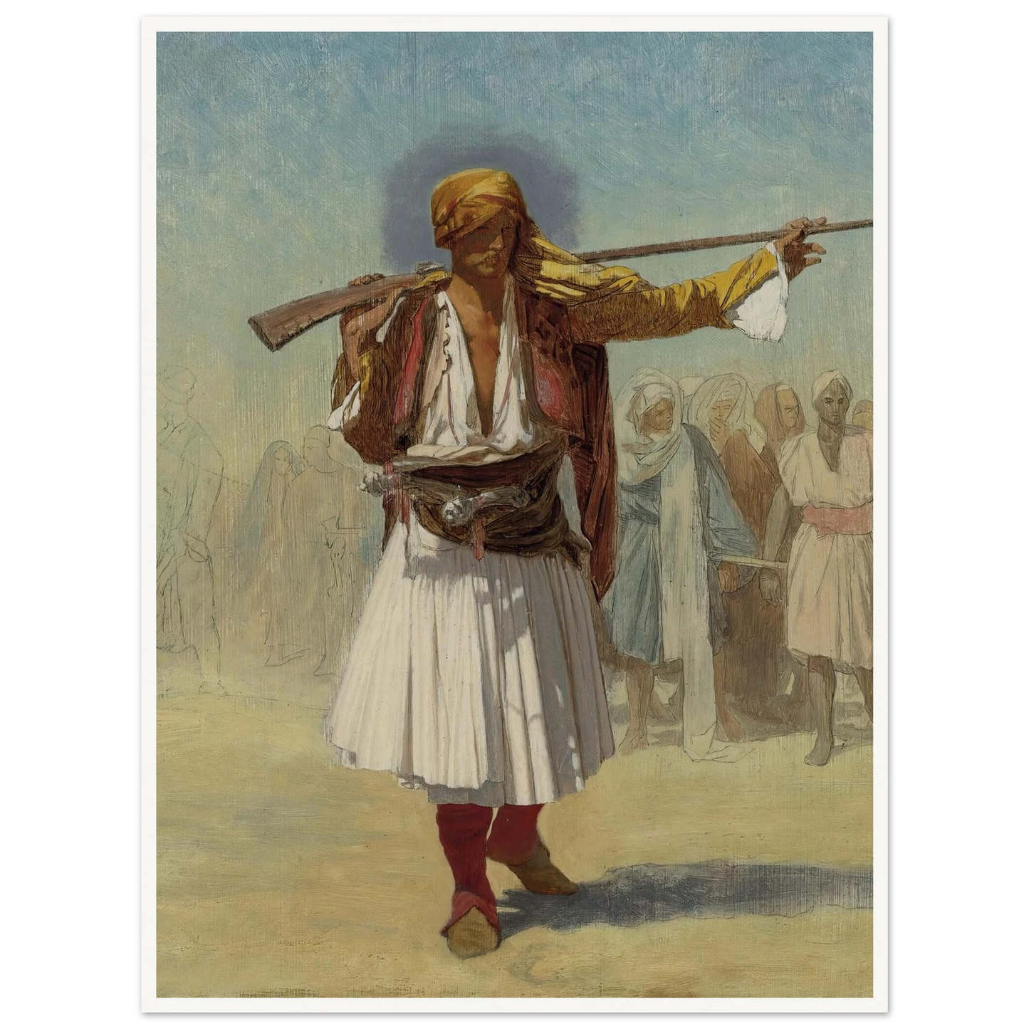 Arnaut Officer (1894) Art Print | Jean Leon Gerome - Framed Poster - 30x40 cm / 12x16″ - Black frame
