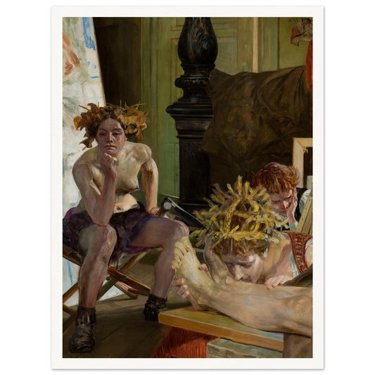 Artist’s death (1909) Art Print | Jacek Malczewski - Framed Poster - 30x40 cm / 12x16″ - Black frame