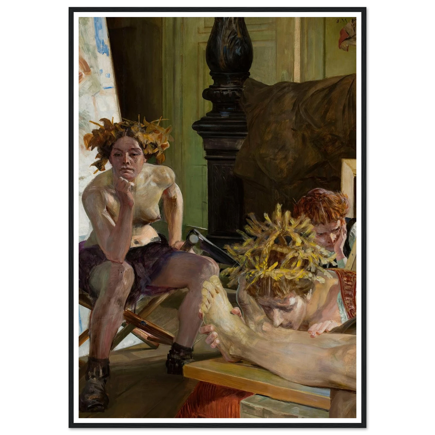 Artist’s death (1909) Art Print | Jacek Malczewski - Framed Poster - 30x40 cm / 12x16″ - Black frame