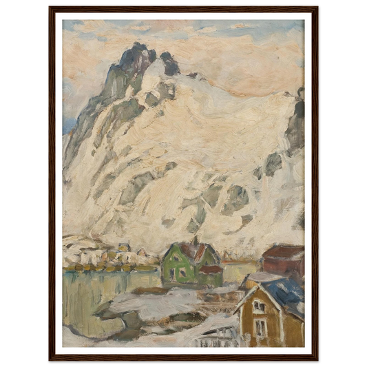 At the Foot of the Mountain. Study from Lofoten (1905) Art Print | Anna Boberg - Framed Poster - 30x40 cm / 12x16″ - Black frame