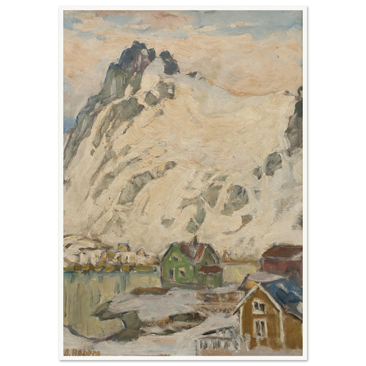 At the Foot of the Mountain. Study from Lofoten (1905) Art Print | Anna Boberg - Framed Poster - 30x40 cm / 12x16″ - Black frame