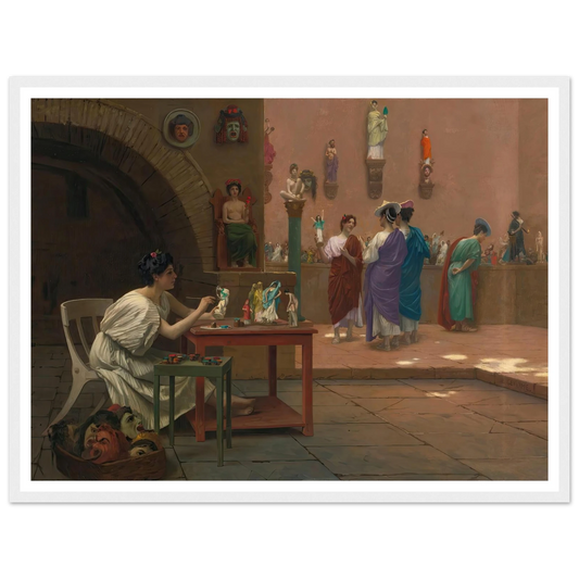 Atelier De Tanagra Art Print | Jean Leon Gerome - Framed Poster - 30x40 cm / 12x16″ - Black frame