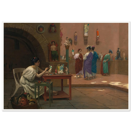 Atelier De Tanagra Art Print | Jean Leon Gerome - Framed Poster - 30x40 cm / 12x16″ - Black frame
