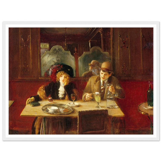 Au café, dit l’Absinthe (1909) Art Print | Jean Beraud - Framed Poster - 30x40 cm / 12x16″ - Black frame