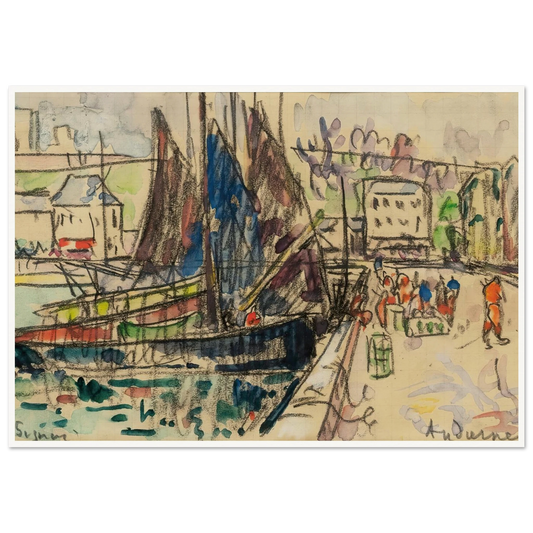 Audierne (1927) Art Print | Paul Signac - Framed Poster - 30x40 cm / 12x16″ - Black frame