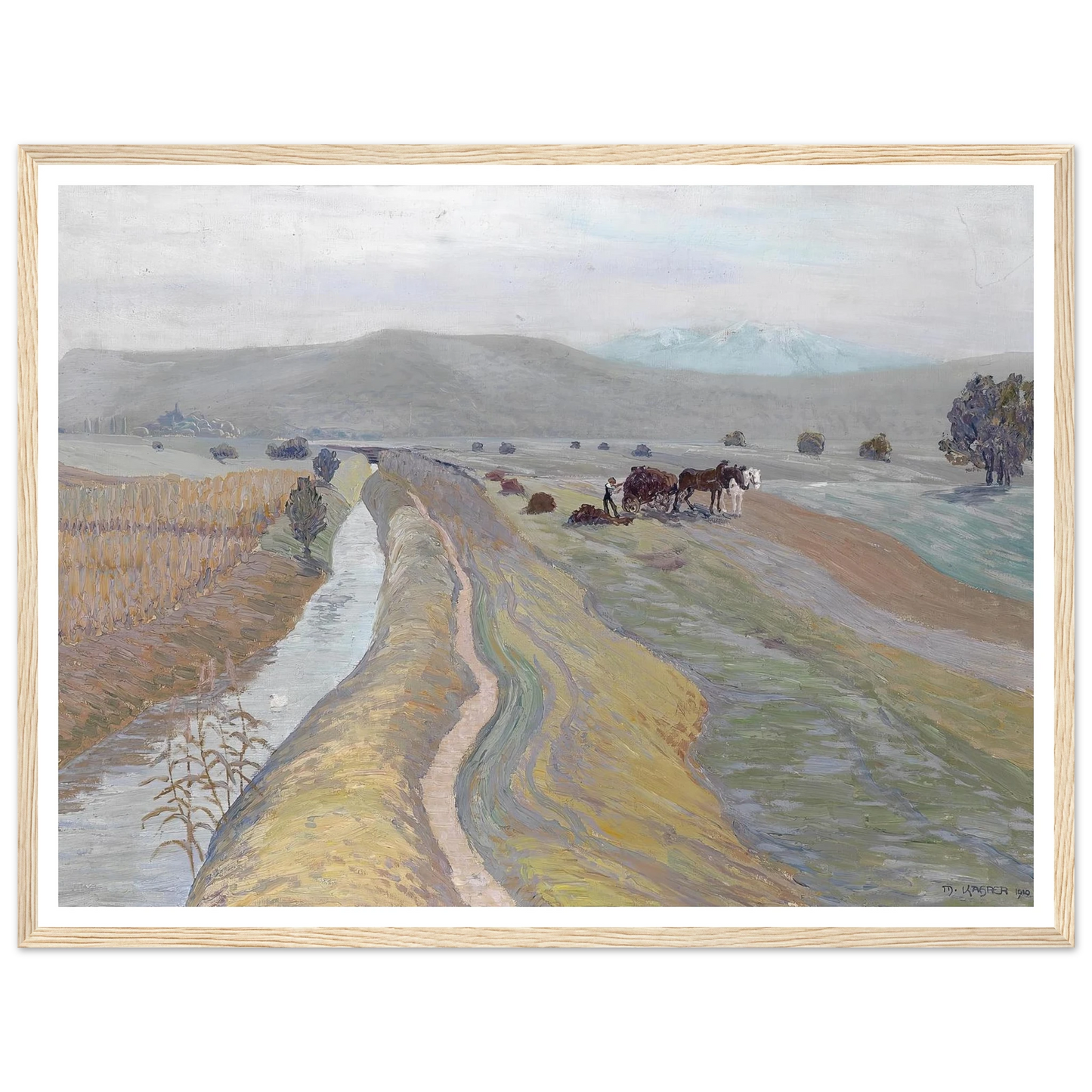 Auf dem Feld (1910) Art Print | Max Kahrer - Framed Poster - 30x40 cm / 12x16″ - Black frame