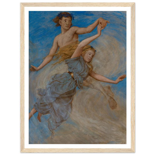 August (Erntetanz) (1906) Art Print | Hans Thoma - Framed Poster - 30x40 cm / 12x16″ - Black frame