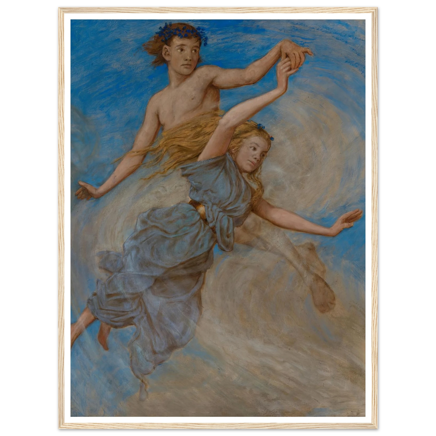 August (Erntetanz) (1906) Art Print | Hans Thoma - Framed Poster - 30x40 cm / 12x16″ - Black frame