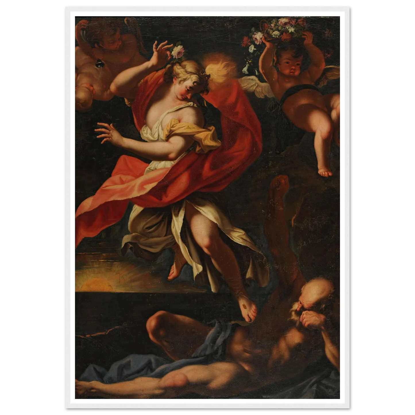 Aurora y Thyton Art Print | Sebastiano Ricci - Framed Poster - 30x40 cm / 12x16″ - Black frame