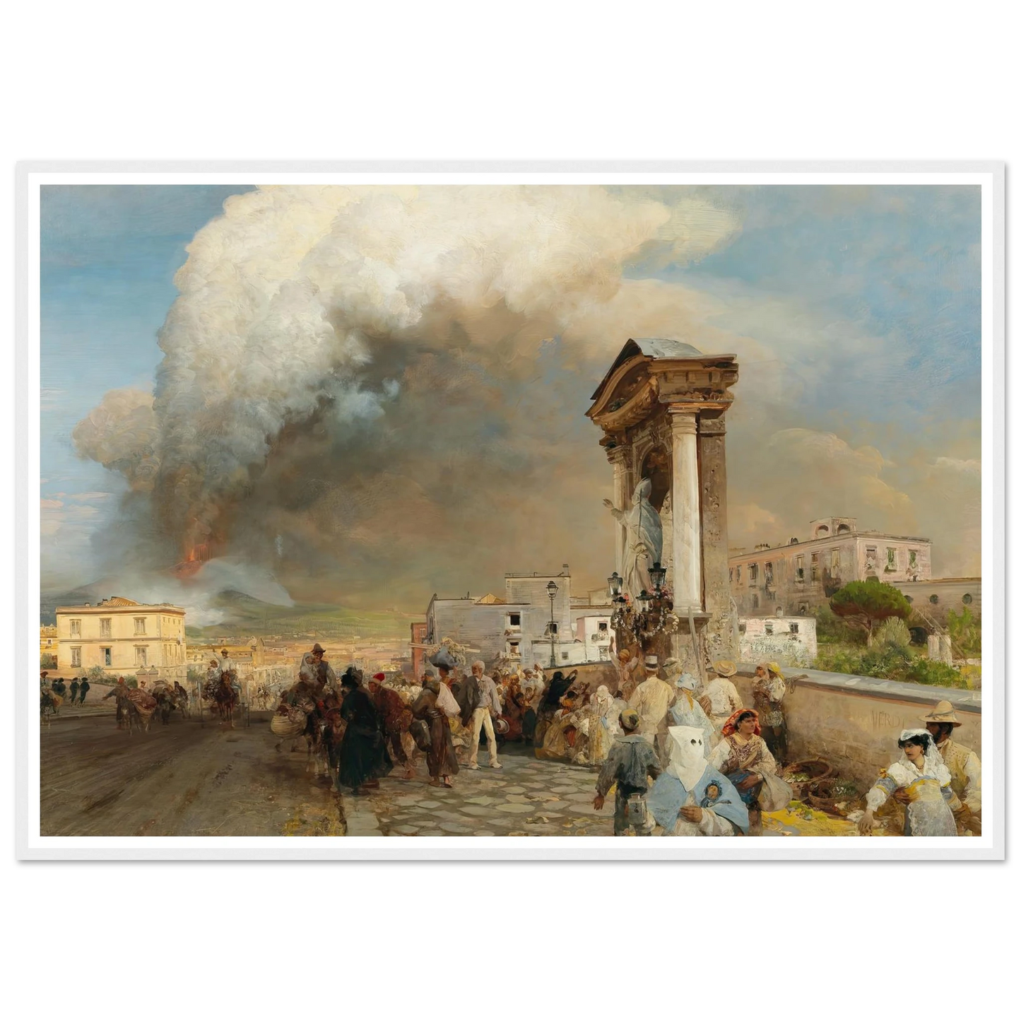 Ausbruch des Vesuv Art Print | Oswald Achenbach - Framed Poster - 30x40 cm / 12x16″ - Black frame