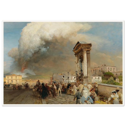 Ausbruch des Vesuv Art Print | Oswald Achenbach - Framed Poster - 30x40 cm / 12x16″ - Black frame