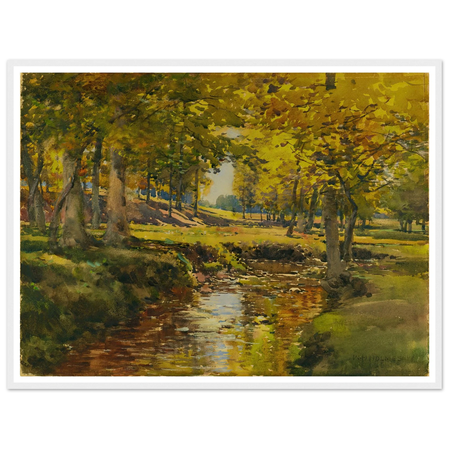 Autumn In The Meadow Edge Art Print | William Henry Holmes - Framed Poster - 30x40 cm / 12x16″ - Black frame