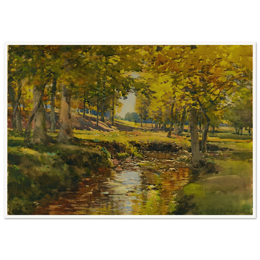 Autumn In The Meadow Edge Art Print | William Henry Holmes - Framed Poster - 30x40 cm / 12x16″ - Black frame
