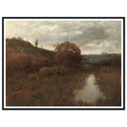 Autumn Landscape and Pool (1870s-1880s) Art Print | Alexander Helwig Wyant - Framed Poster - 30x40 cm / 12x16″ - Black frame