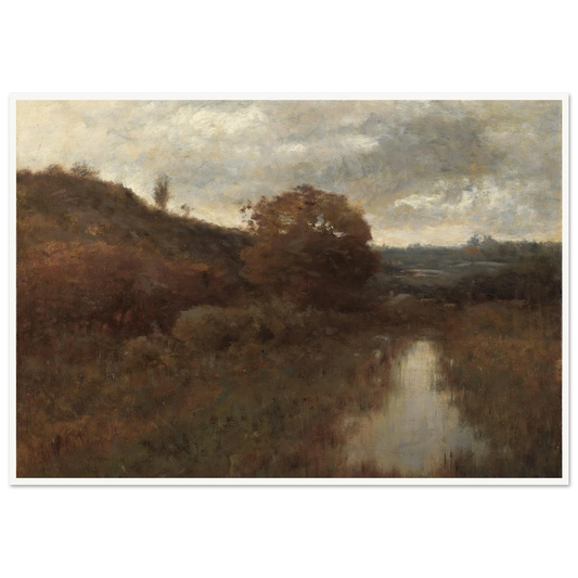 Autumn Landscape and Pool (1870s-1880s) Art Print | Alexander Helwig Wyant - Framed Poster - 30x40 cm / 12x16″ - Black frame