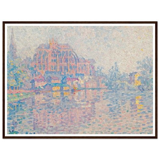 Auxerre, La Rivière (1902) Art Print | Paul Signac - Framed Poster - 30x40 cm / 12x16″ - Black frame