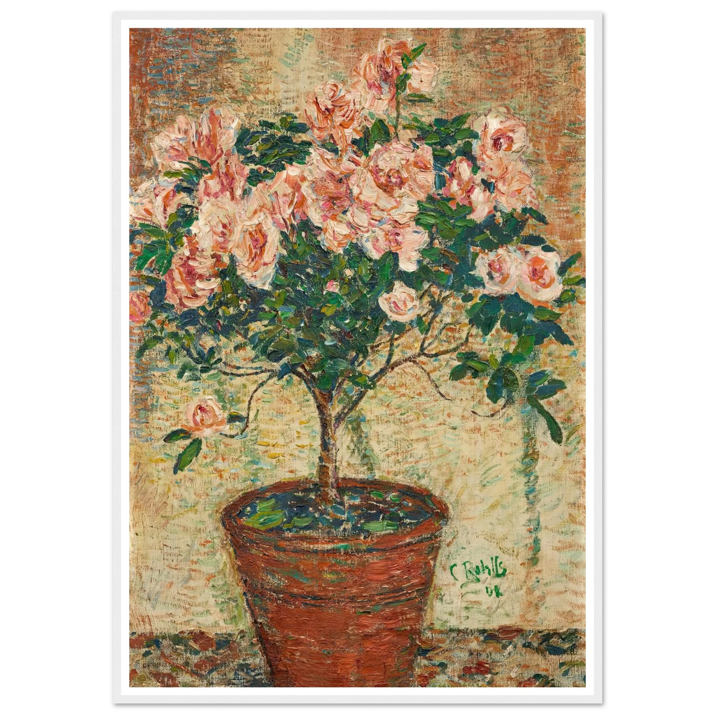 Azaleen-Stämmchen (1902) Art Print | Christian Rohlfs - Framed Poster - 30x40 cm / 12x16″ - Black frame