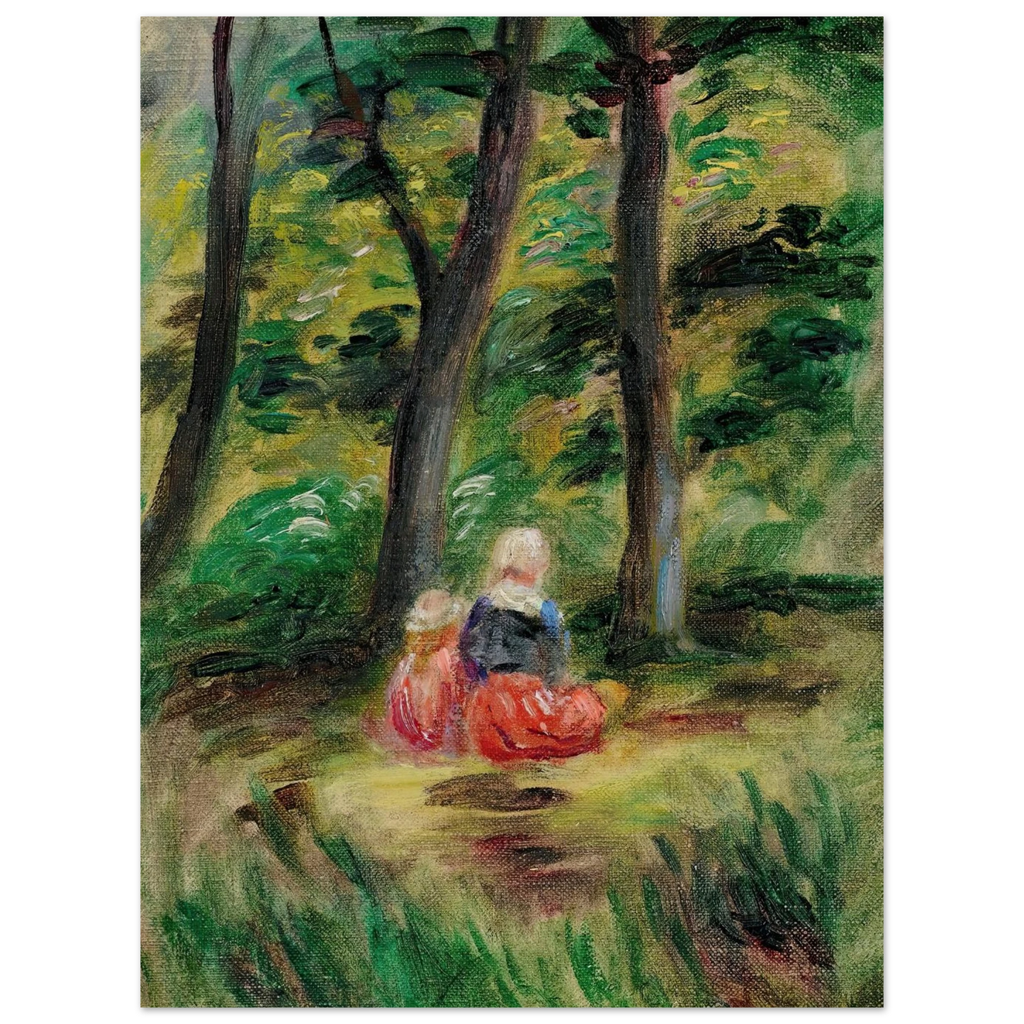 Femme Et Enfant Dans Un Paysage Art Print | Pierre Auguste Renoir-Quipham Collections