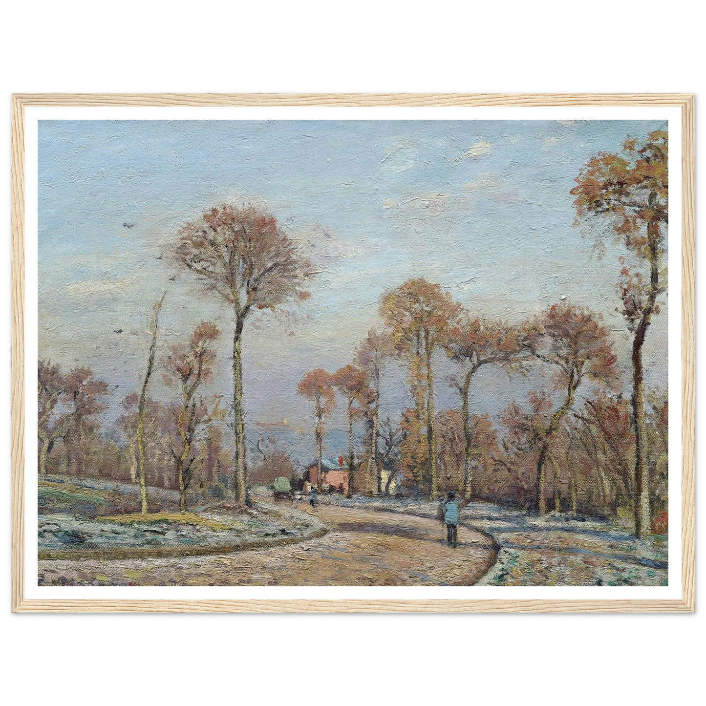 The Road to Versailles, Louveciennes,Morning Frost (1871) Art Print | Camille Pissarro-Quipham Collections