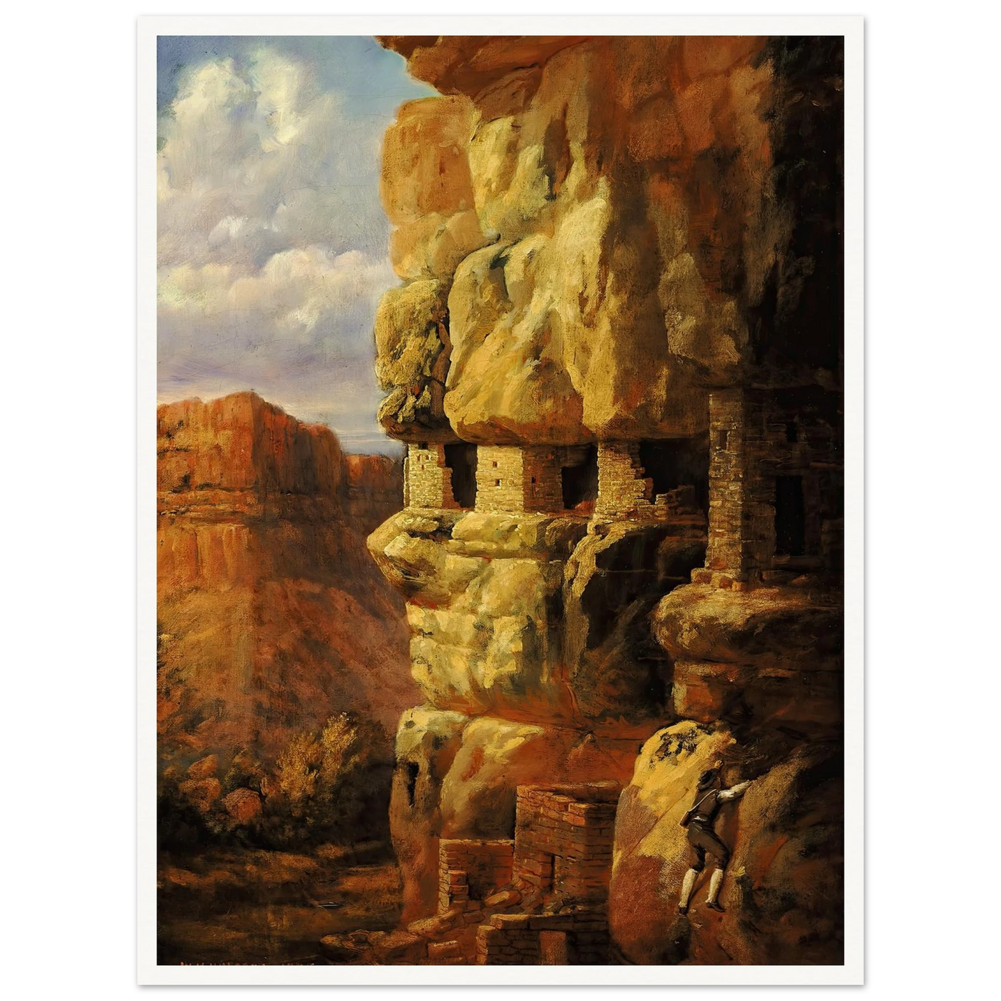 Cliff Houses On The Rio Mancos, Colorado (1875) Art Print | William Henry Holmes-Quipham Collections