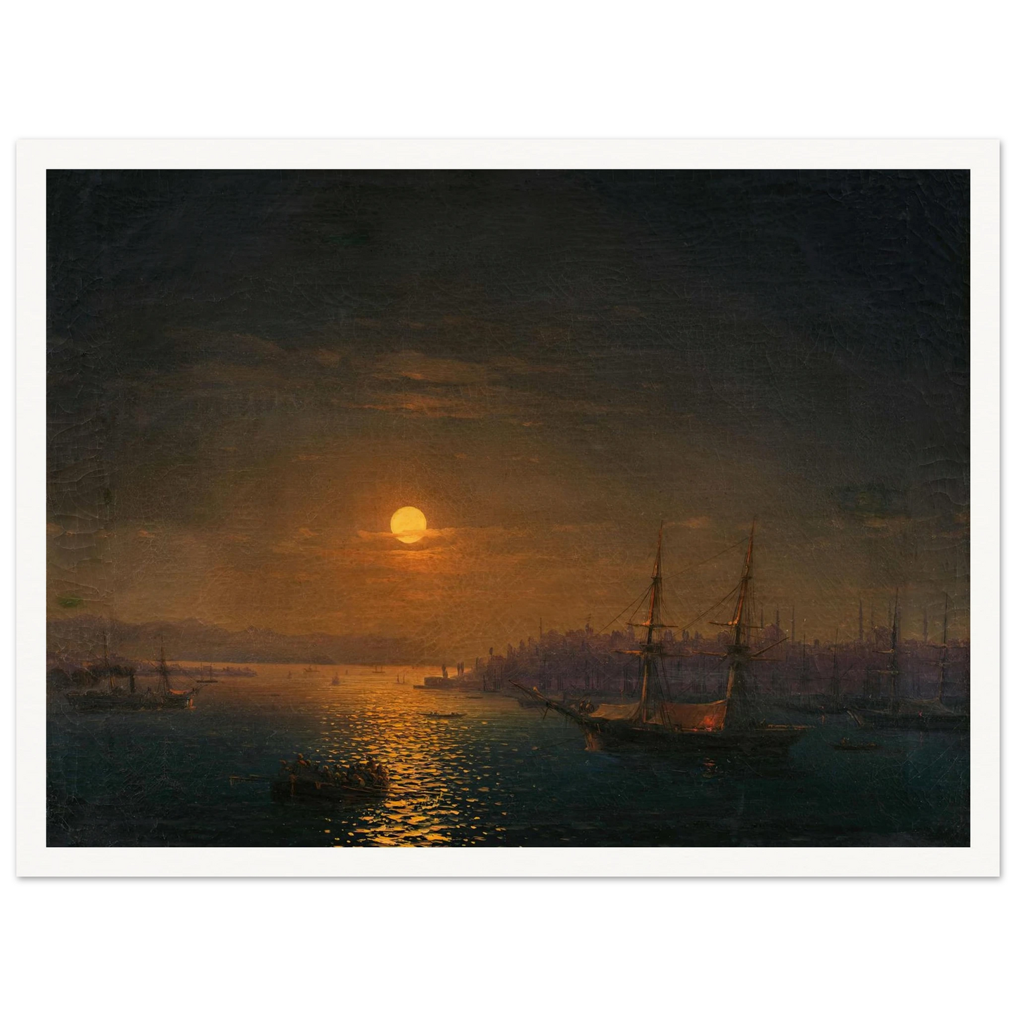 Istanbul; The Golden Horn in the moonlight (1868) Art Print | Ivan Konstantinovich Aivazovsky-Quipham Collections