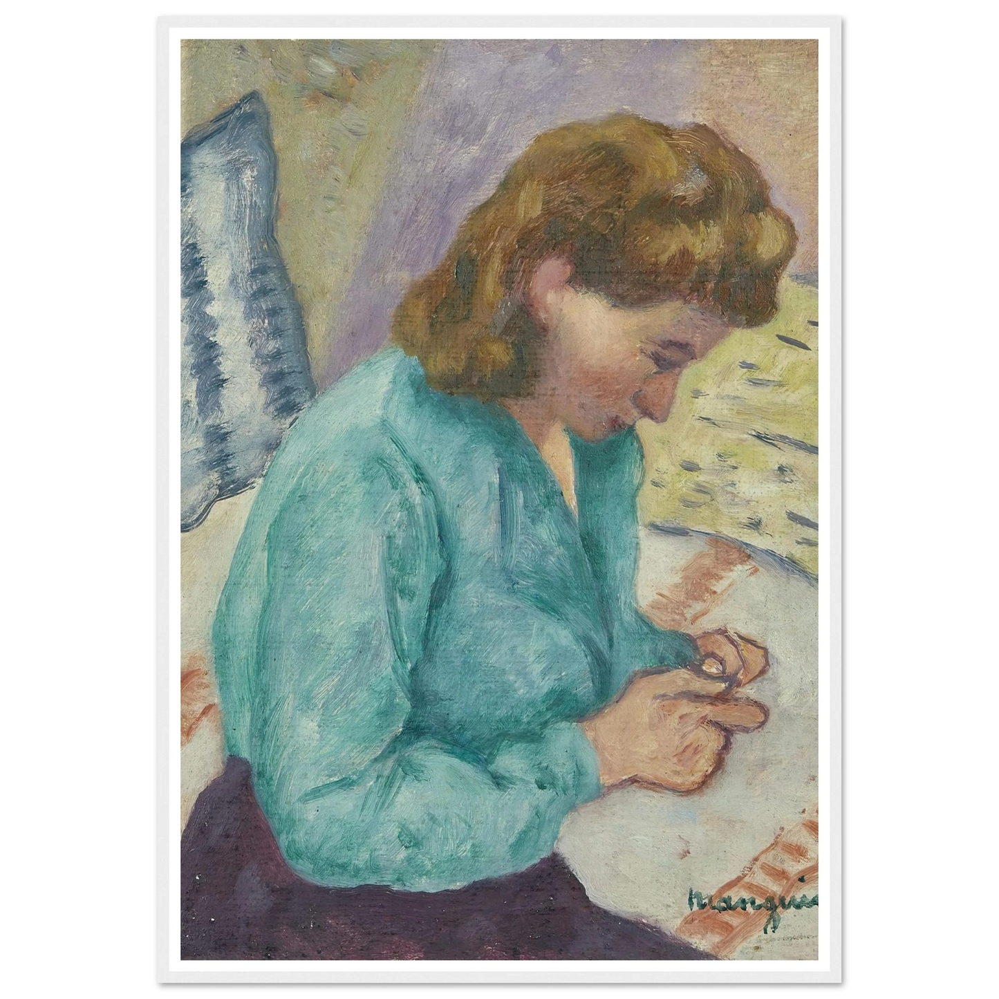 Geneviève Sauty de profil (1946) Art Print | Henri Manguin-Quipham Collections