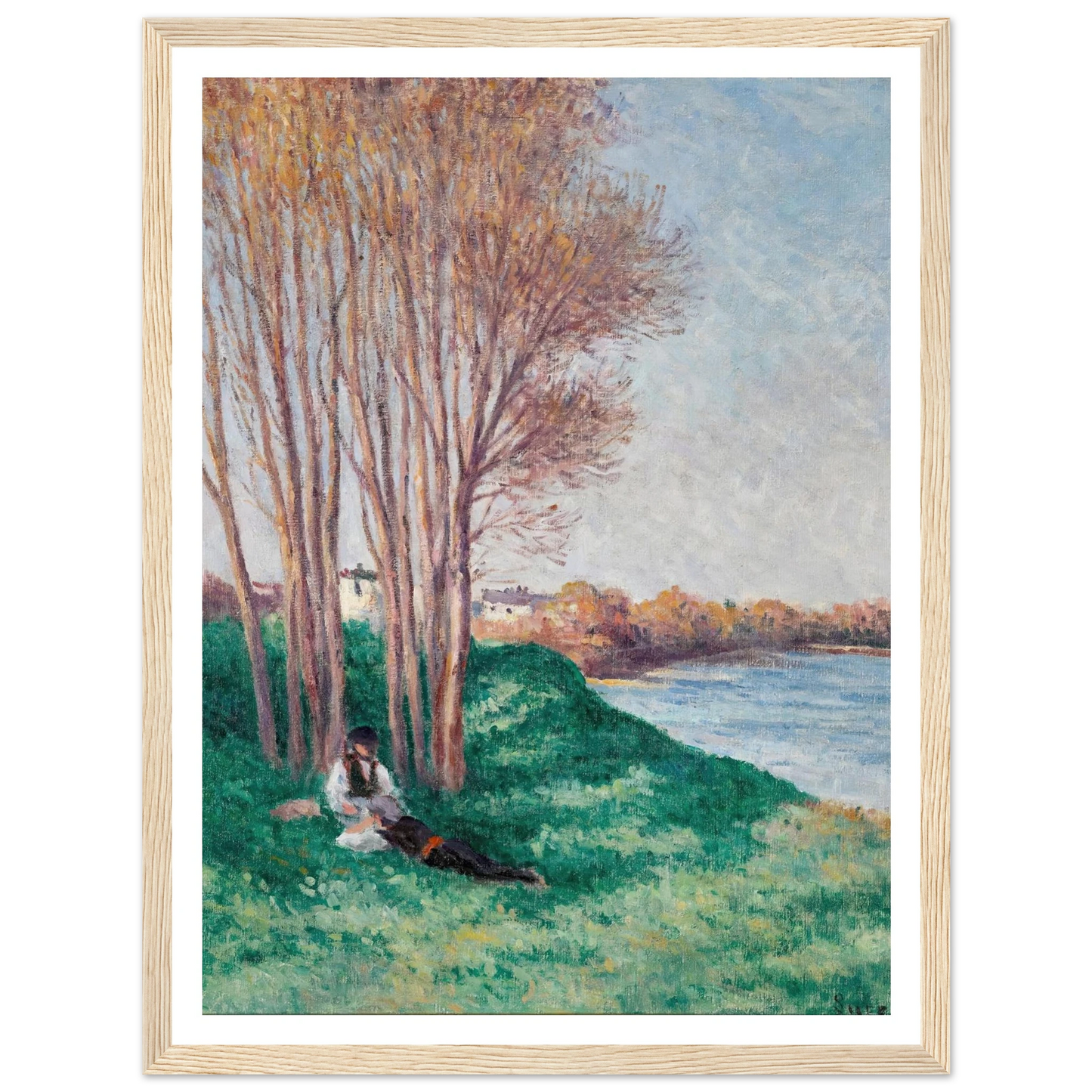 Le Repos sur les Bords de la Loire à Saint-Ay (circa 1910-12) Art Print | Maximilien Luce-Quipham Collections