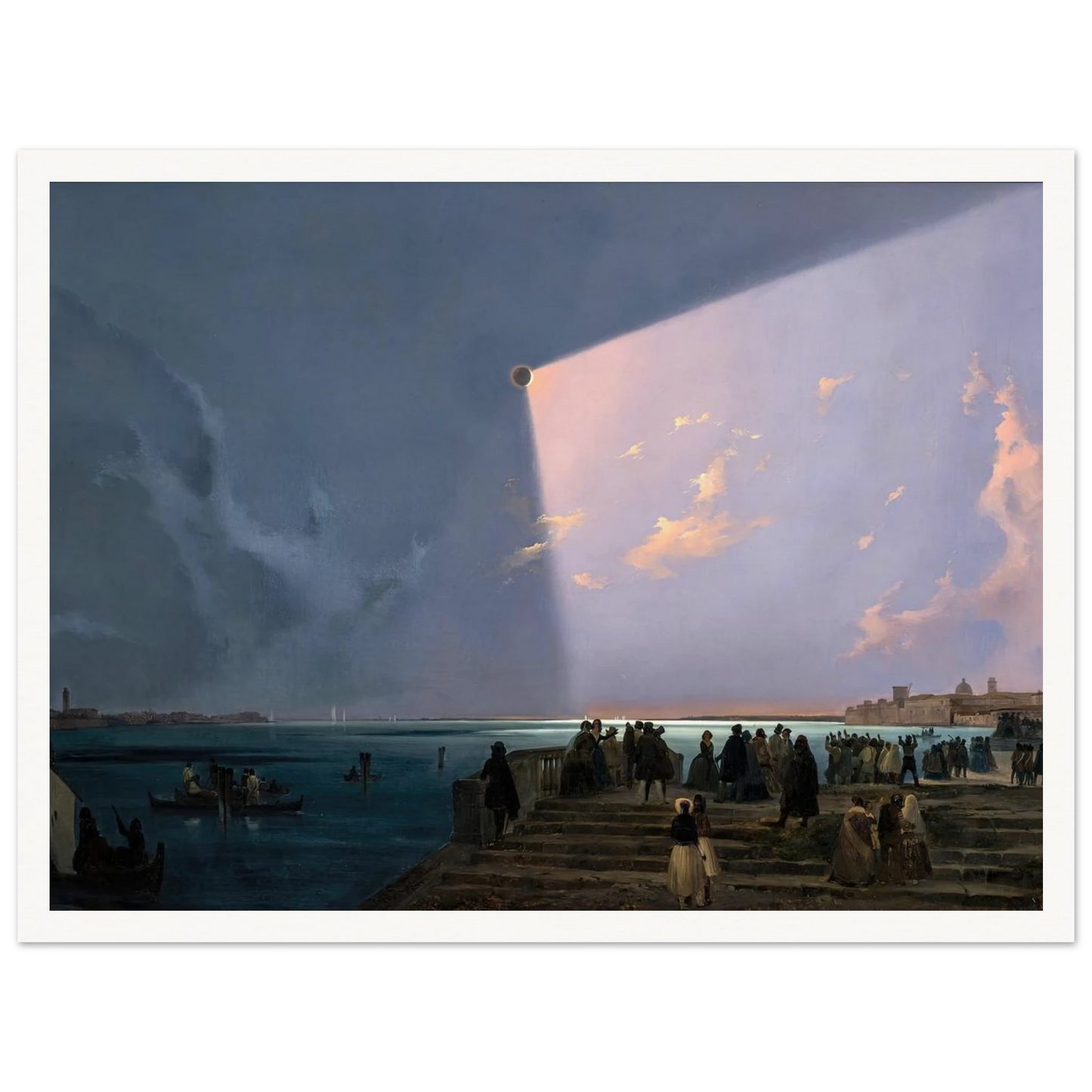 The Eclipse of the Sun in Venice, July 6, 1842 (1800s) Art Print | Ippolito Caffi-Quipham Collections