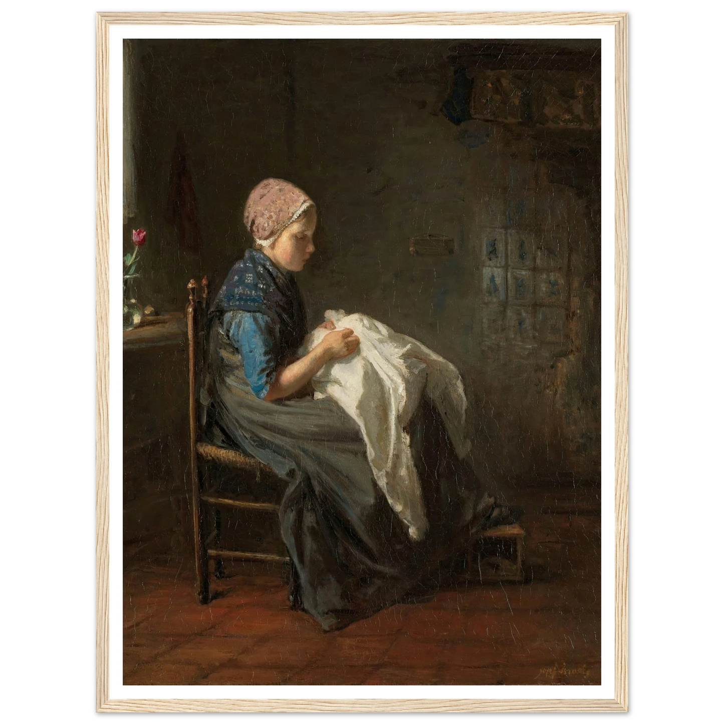 ‘The Little Seamstress’ (1850 - 1888) Art Print | Jozef Israels-Quipham Collections