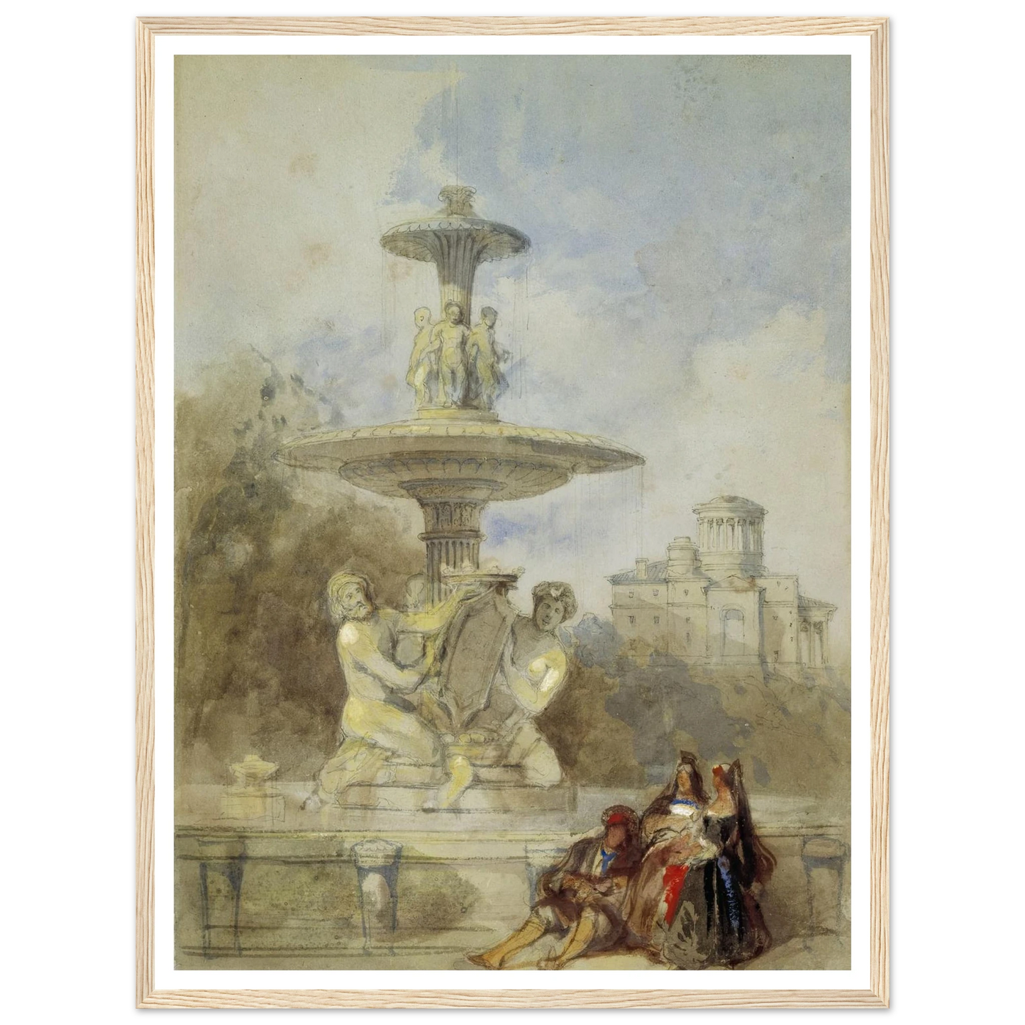The Fountain on the Prado, Madrid (circa 1837) Art Print | David Roberts-Quipham Collections