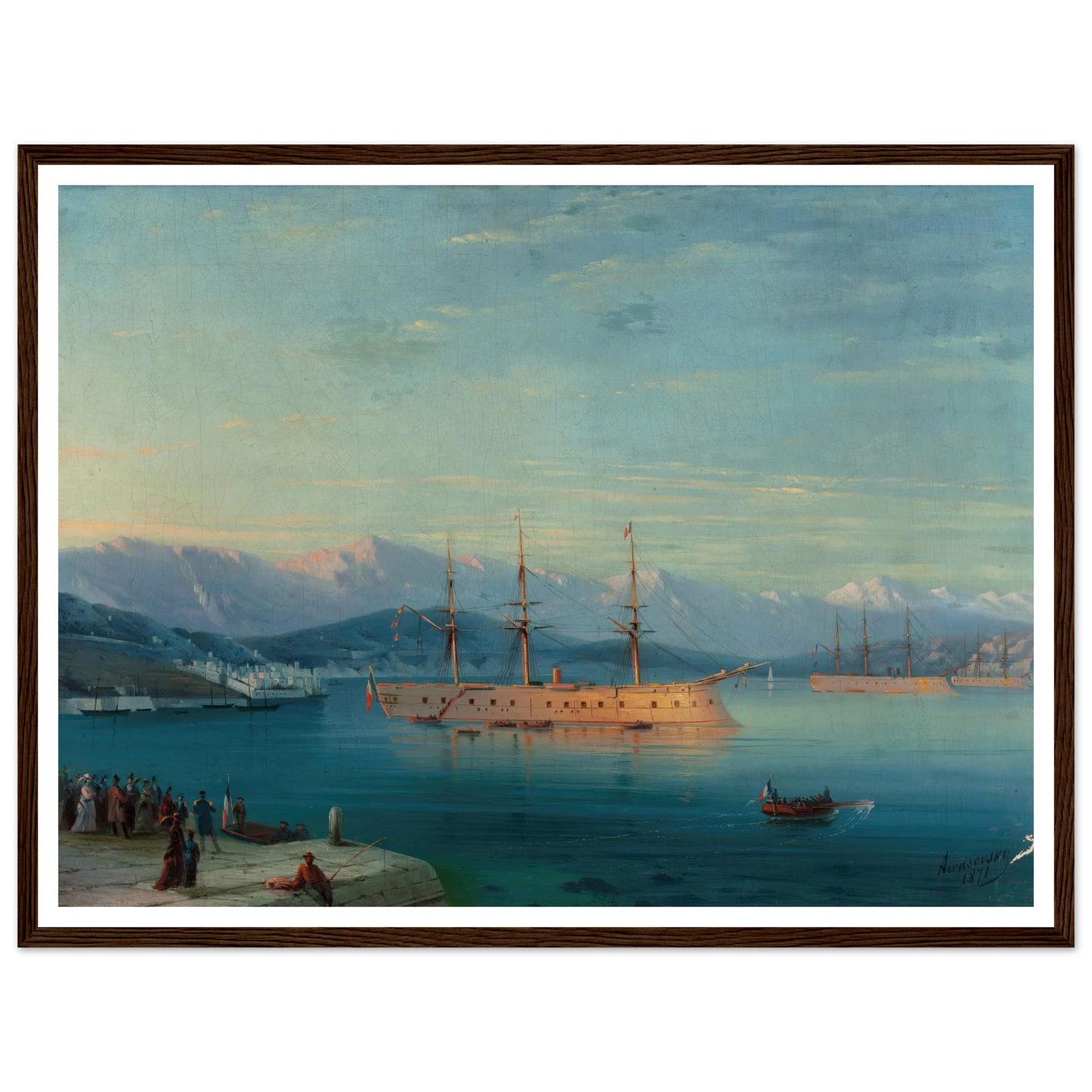 French Ships Departing the Black Sea (1871) Art Print | Ivan Konstantinovich Aivazovsky-Quipham Collections