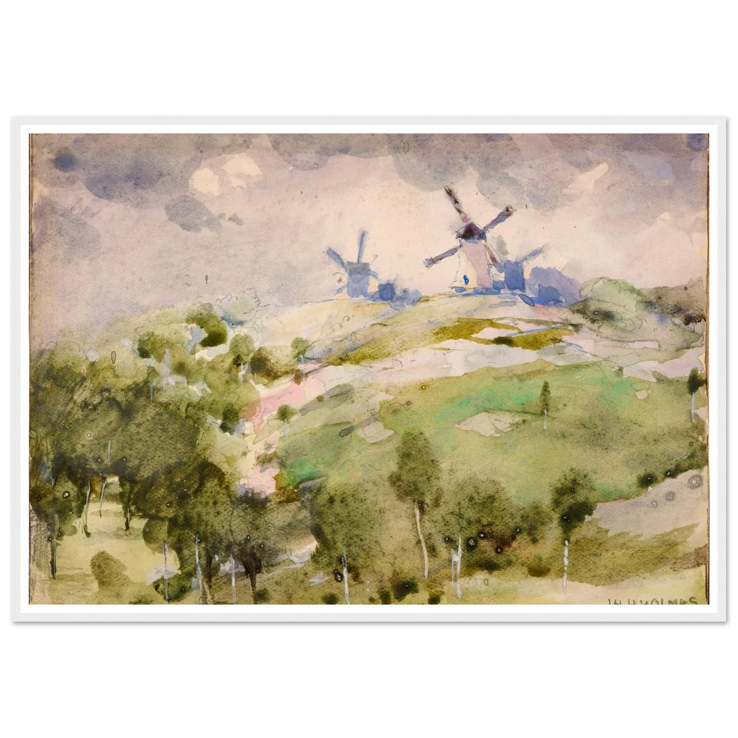 Windmills Art Print | William Henry Holmes-Quipham Collections