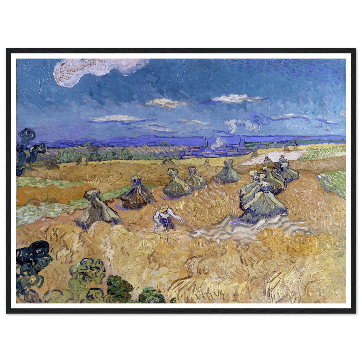 Wheat Fields with Reaper, Auvers Art Print | Vincent van Gogh-Quipham Collections