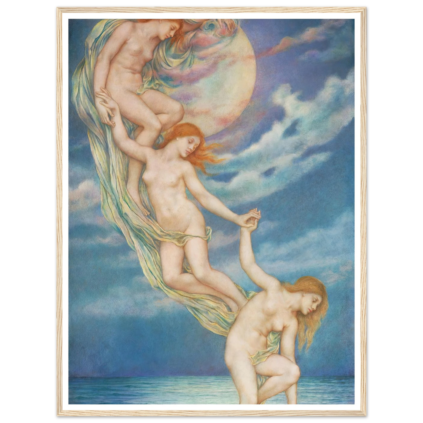 Moonbeams Dipping Into The Sea (1918) Art Print | Evelyn de Morgan-Quipham Collections