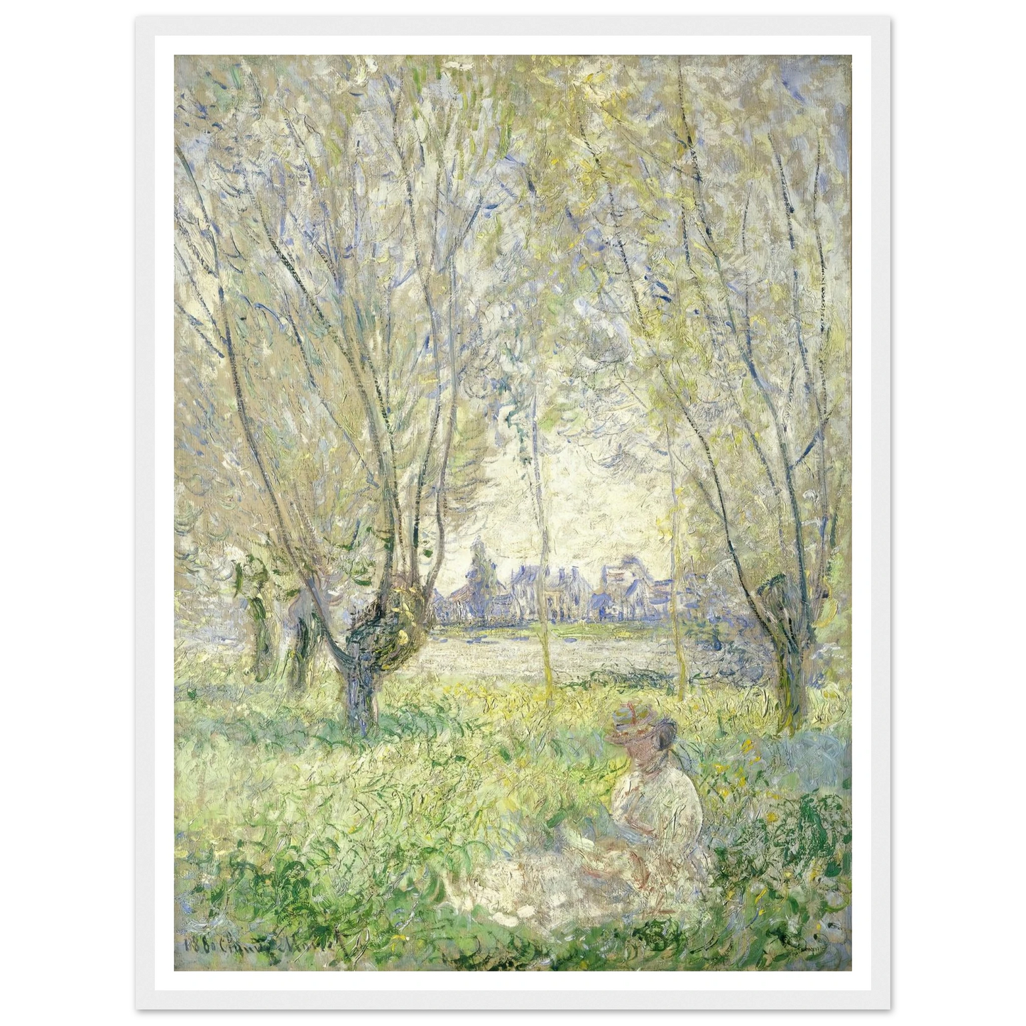 Woman Seated under the Willows (1880) Art Print | Claude Monet-Quipham Collections