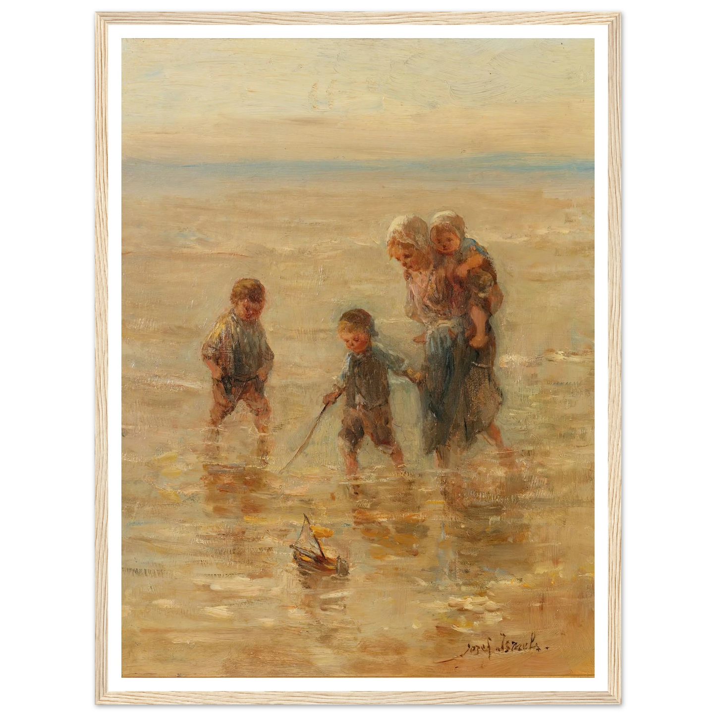 Children playing in the surf Art Print | Jozef Israels-Quipham Collections